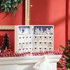 HOMCOM Christmas Advent Calendar, Light Up Wooden Scene w/ Countdown Drawer, Village