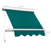 Outsunny 4' Drop Arm Manual Retractable Sun Shade Patio Window Awning - Green