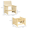 Outsunny Hanging Balcony Table, Spruce Wood Foldable Railing Bar, Serving Table & Desk, Fits up to 3.9 Inches, Natural