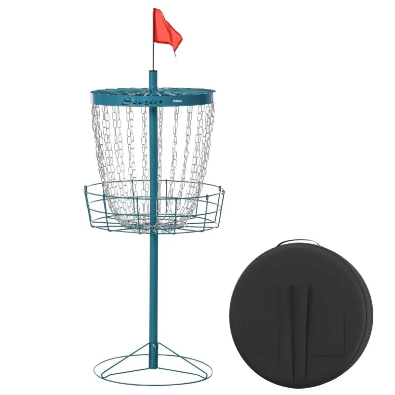 Soozier 24-Chain Lightweight Portable Practice Basket for Disc Golf Target Stand w/ Bag