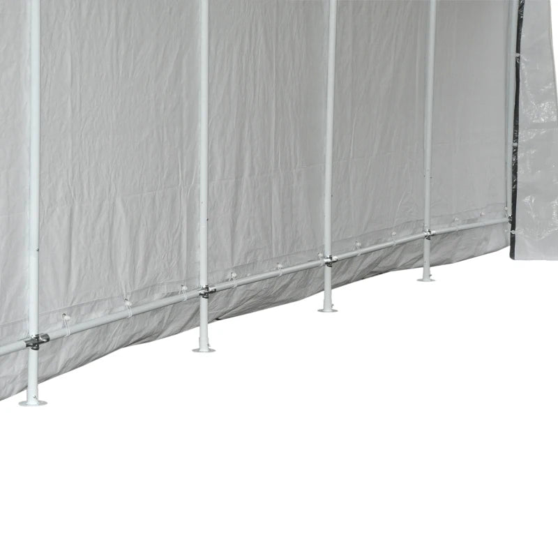 Outsunny 10'x20' Carport Heavy Duty Galvanized Car Canopy with Included Anchor Kit, 3 Reinforced Steel Cables, White