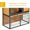 PawHut 48" Wooden Rabbit Hutch Bunny Cage Small Animal House Enclosure with Ramp, Removable Tray and Weatherproof Roof for Outdoor, Gray