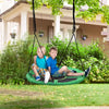 HOMCOM 39" Round Tree Monkey Swing Attaches to Trees or Existing Swing Kids Fabric Sets Backyard Playground - Green