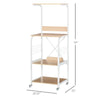 HOMCOM Rolling Dorm Kitchen Cart w/Shelving, 2 Lockable Wheels, and Side Wire Grids