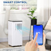 HOMCOM 10,000 BTU Smart WiFi Portable Air Conditioners, Air Conditioner Portable for Rooms Up to 215 Sq. Ft., 3-in-1 Portable AC Unit with Remote, 24H Timer, Window Mount Kit Included, White