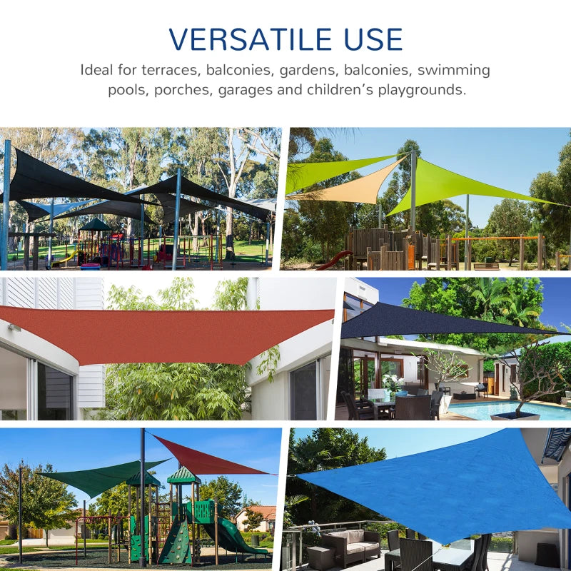Outsunny 16' x 20' Sun Shade Sail Canopy, Rectangle UV Block Awning for Patio Garden Backyard Outdoor, Green