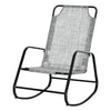 Outsunny Garden Rocking Chair, Outdoor / Indoor Sling Rocker for Patio, Balcony, Porch, Grey