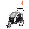 ShopEZ USA 2-Seat Kids Bicycle Trailer 55lbs Steel w/ Water Resistant Carrier Windows - Black and Orange