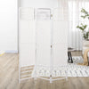 HOMCOM 4 Panel Folding Room Divider, Portable Privacy Screen Wave Fiber Room Partition for Home Office White