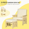 Outsunny Hanging Balcony Table, Spruce Wood Foldable Railing Bar, Serving Table & Desk, Fits up to 3.9 Inches, Natural