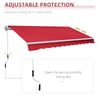 Outsunny 12' x 10' Manual Retractable Awning Outdoor Sunshade Shelter for Patio, Balcony, Yard, with Adjustable & Versatile Design, Wine Red