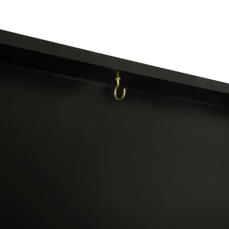 HOMCOM 35" x 28" Wooden Wall Mounted Jersey Memorabilia Shadow Box Display Case with Latch - Black