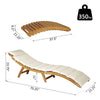 Outsunny Outdoor Chaise Wood Lounge Chair with Pillow, Armrests, Breathable Sling Mesh and Comfortable Curved Design for Patio, Deck, and Poolside