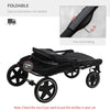 PawHut One-Click Foldable Doggy Stroller for Medium Large Dogs, Pet Stroller with Storage, Smooth Ride with Shock Absorption, Mesh Window, Safety Leash, Big Dog Walking Stroller, Gray
