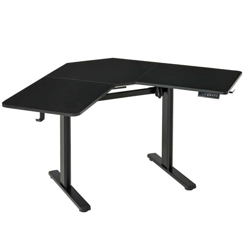 Vinsetto 65.75" Adjustable Height Standing Desk, V-Shaped Computer Desk Workstation for Home, Office, Black