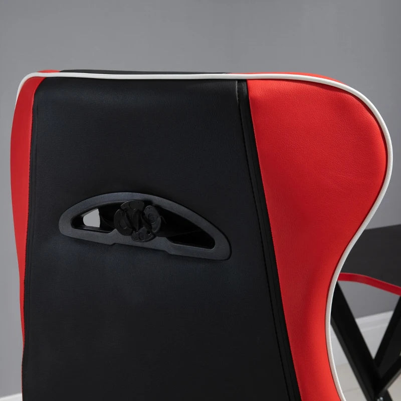 Vinsetto High Back Gaming Chair, Racing Style Ergonomic Computer Desk Chair with Adjustable Height, Retractable Footrest, Headrest and Lumbar Support, Red