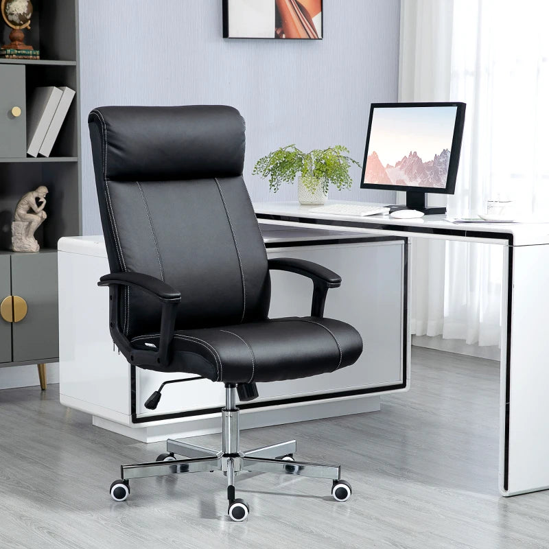 Vinsetto PU Leather Office Chair Desk Chair with 360 Degree Swivel Wheels Adjustable Height Tilt Function Black