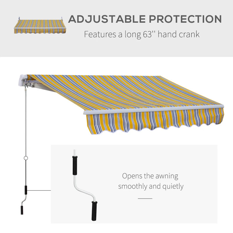 Outsunny 8' x 7' Retractable Sunshade Awning for the Patio with Easy Crank Design & Hardware Included, Gray