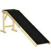 PawHut Dog Ramp Foldable with Non-slip Carpet Top Platform, Natural Wood, Black