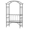 Outsunny Metal Trellis Arbor Arch for Climbing Plants with Garden Bench, Grow Grapes & Vines, Patio Decor & 2-Person Outdoor Interlacing Decorative Seating with Tips, 484 lbs. Weight Capacity, Black