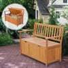 Outsunny 47" Wooden Outdoor Storage Bench with Removable Waterproof Lining
