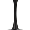 HOMCOM  Modern 27.5" Round Cocktail Table with a Stable Metal Base for Living Room, Porch, Parties - Black