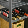 HOMCOM Rolling Kitchen Cart, Kitchen Island with Storage Drawer, 9-bottle Wine Rack, Door Cabinets, Wooden Countertop, White