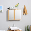kleankin Planet-Friendly Bamboo Cabinet Bathroom Mirror Storage, Bathroom Wall Cabinet Sink & Over Toilet Storage