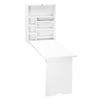 HOMCOM Wall Mounted Fold Out Convertible Desk, Multi-Function Floating Desk with Storage Shelf for Home Office, White