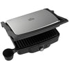HOMCOM 4 Slice Panini Press Grill, Stainless Steel Sandwich Maker with Non-Stick Double Plates, Locking Lids and Drip Tray, Opens 180 Degrees to Fit Any Type or Size of Food