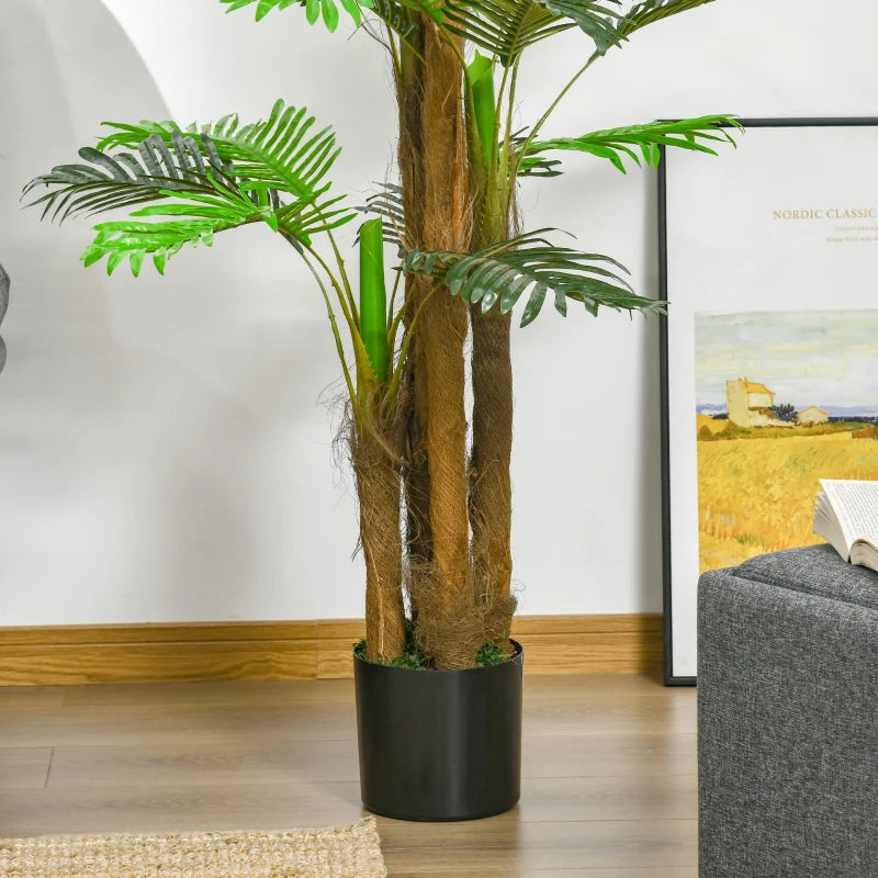 HOMCOM 4.5FT Artificial Bamboo Tree, Faux Decorative Plant in Nursery Pot for Indoor or Outdoor Décor