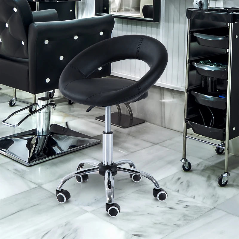 HOMCOM Swivel Medical Salon Stool with Back Support, Rolling Office Dr –  ShopEZ USA