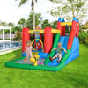 Outsunny 4-in-1 Kids Inflatable Bounce House Jumping Castle with 2 Slides, Climbing Wall, Trampoline, & Water Pool Area, Air Blower