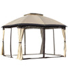 Outsunny 11' x 11' Pop Up Gazebo, Outdoor Canopy Shelter with Removable Zipper Netting, Instant Event Tent with 121 sq.ft Shade and Carry Bag for Patio, Backyard, Garden, Gray-1