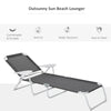 Outsunny Folding Chaise Lounge, Outdoor Sun Tanning Chair, 4-Position Reclining Back, Armrests, Iron Frame & Mesh Fabric for Beach, Yard, Patio, Gray