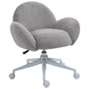 HOMCOM Faux Fur Leisure Office Chair with Mid-Back Wide Design, Adjustable Seat Height, and Steel Swivel Wheels - Grey