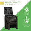Outsunny Garden Compost Bin, 80 Gallon Large Outdoor Compost Container with Easy Assembly, Black and Yellow