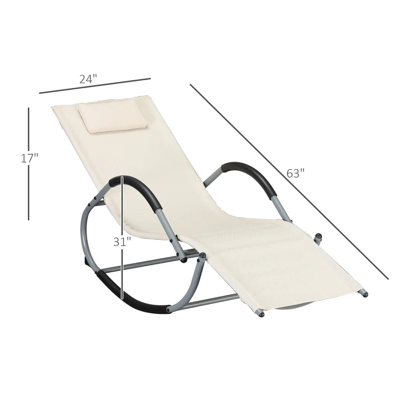 Outsunny Outdoor Rocking Chair, Chaise Lounge Pool Chair for Sun