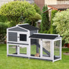 PawHut 2-tier Wood Rabbit Hutch Backyard Cage Small Animal House with Ramp and Outdoor Run  the Perfect DIY Project  62" L