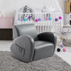 Qaba Kids Sofa Rocking Chair with Side Pocket, PU Leather Toddler Armchair for Children, Grey