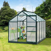 Outsunny 6' x 6' x 7 Polycarbonate Greenhouse Walk-in Plant Greenhouse for Backyard/Outdoor Use with Window and Door, Aluminum Frame, PC Board