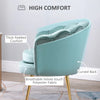 HOMCOM Elegant Velvet Fabric Accent Chair/Leisure Club Chair with Gold Metal Legs for Living Room, Green