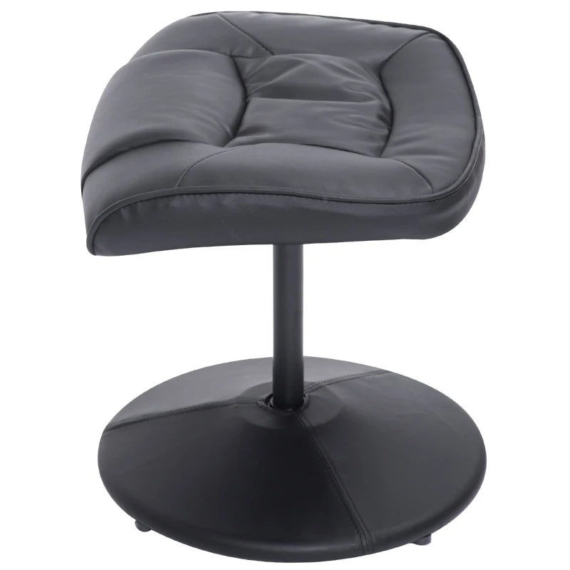 HOMCOM Ergonomic Faux Leather Lounge Armchair Recliner And Ottoman Set - Black