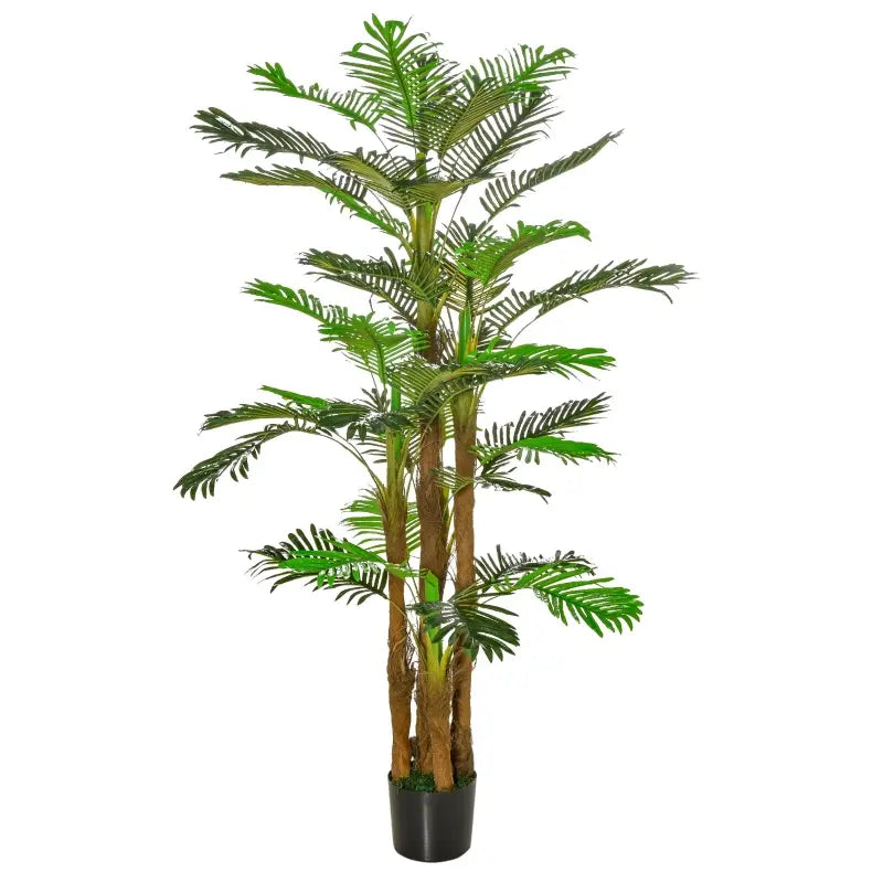 HOMCOM 6ft Artificial Tropical Palm Tree, Faux Decorative Plant in Nursery Pot for Indoor or Outdoor Décor