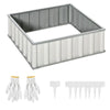 Outsunny 3x3 ft Galvanized Raised Garden Bed, Metal Outdoor Planter Box for Gardening Vegetables Flowers and Herbs, Grey