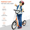 ShopEZ USA Youth Scooter Kick Scooter for Kids 5+ with Adjustable Handlebar 16" Front and 12" Rear Dual Brakes Inflatable Wheels, Orange