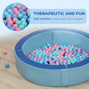 Outsunny Foam Kids Ball Pit Pool with Removable & Washable Cover, 45" x 10" Round Ball Pit for Toddlers with 200 Ocean Balls, Soft Baby Playpen, Blue