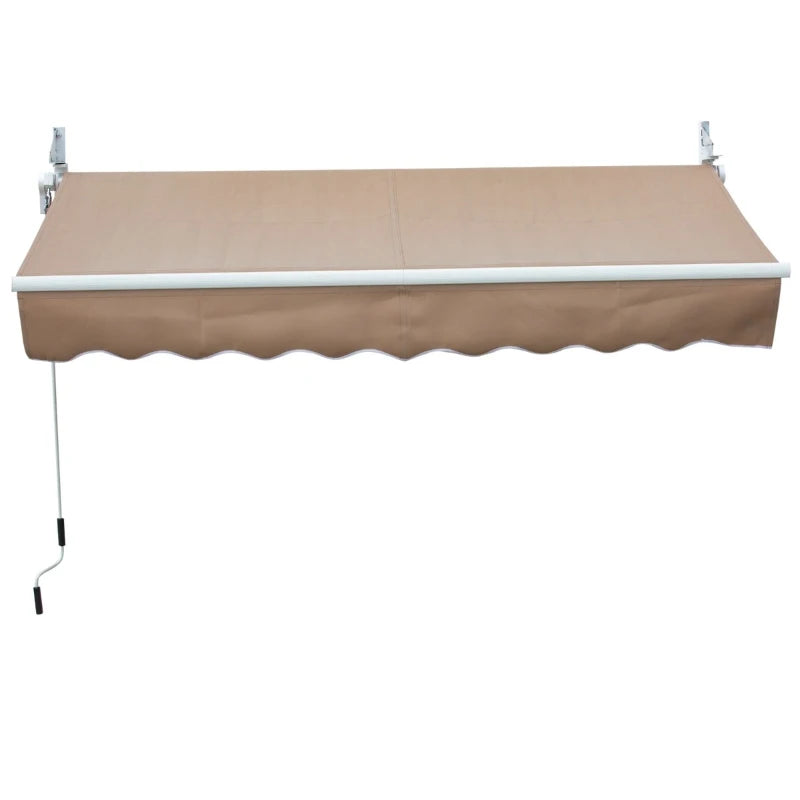Outsunny 8' x 7' Manual Retractable Sun Shade Patio Awning - Orange, Black and Grey