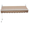 Outsunny 8' x 7' Patio Retractable Awning/Manual Exterior Sun Shade Deck Window Cover, Wine Red