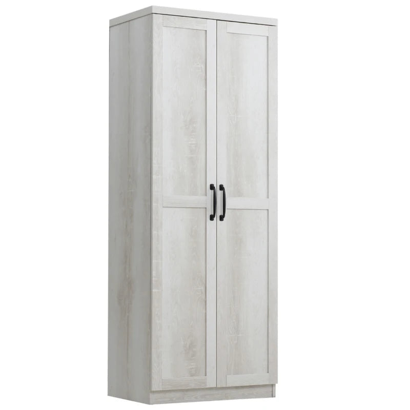 HOMCOM 63" 2-Door Kitchen Pantry, Freestanding Storage Cabinet with 2 Adjustable Shelves for Kitchen or Living Room, Espresso